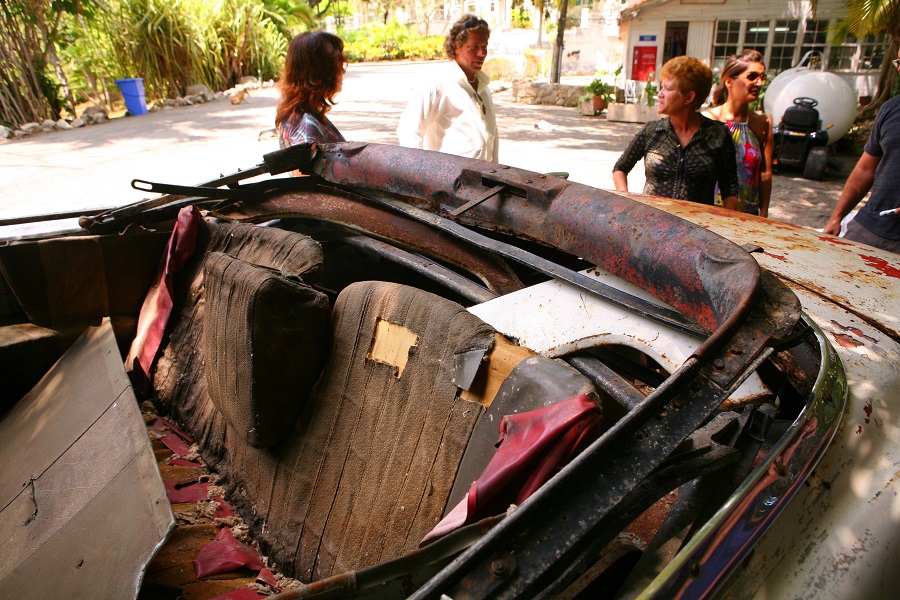 Interior of Hemingway's 1955 Chrysler New Yorker, at Finca Vigia, April 2011; copyright Christopher P Baker
